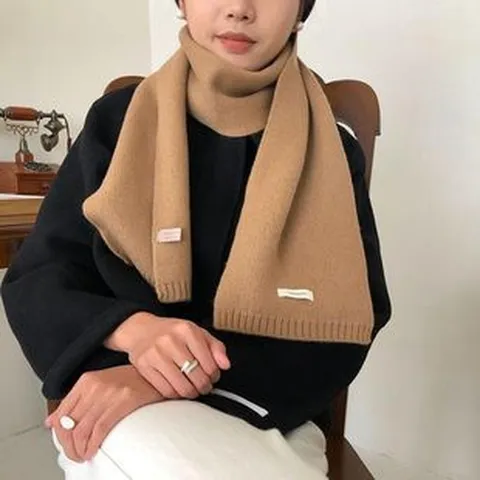 Winter Minimalistischer Einfarbiger Reiner Wolle Gestrickter Langer Schal Für Damen Herren Kaltes Wetter Warmer Thermischer Eleganter Halswickel