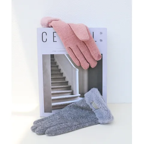 Women Winter Warm Gloves Touchscreen Faux Leather Gloves Plush Cuffs Thermal Cycling Windproof Outdoor Fashion Gloves For Women
