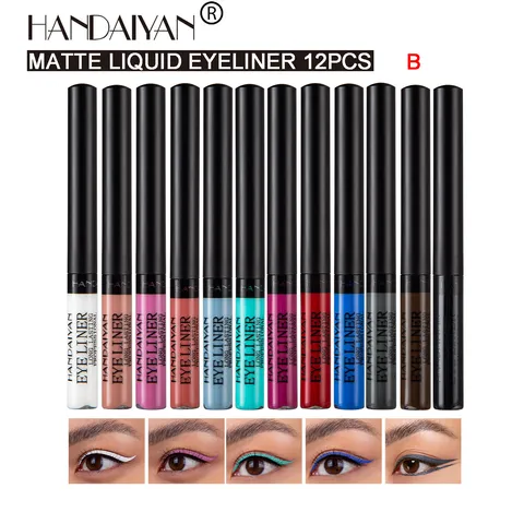 Professional Matte UV Neon Liquid Eyeliner Set Waterproof Long Lasting Colorful Eye Makeup Cosmetic Tool Kit