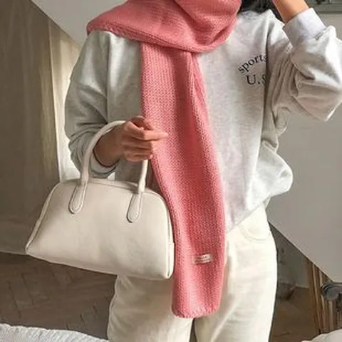 Damen Strickschal Winter Warm Dick Einfarbig Halswickel Weich Stilvoll Koreanischer Stil Thermoschal Für Damen Herbst Winter