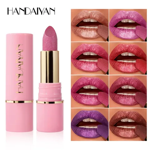 Pearlescent Shimmer Lipstick Waterproof Long Lasting Moisturizing Glossy Lip Makeup Radiant Shine Cosmetic For Women