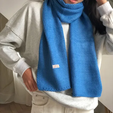 Damen Strickschal Winter Warm Dick Einfarbig Halswickel Weich Stilvoll Koreanischer Stil Thermoschal Für Damen Herbst Winter