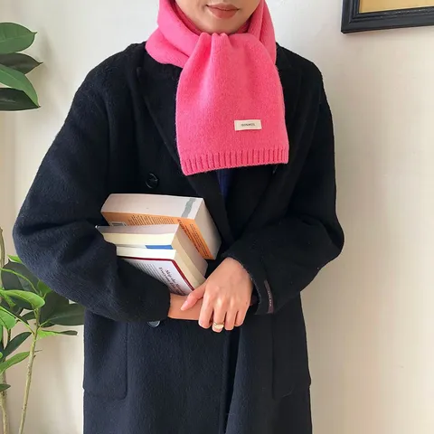 Winter Minimalistischer Einfarbiger Reiner Wolle Gestrickter Langer Schal Für Damen Herren Kaltes Wetter Warmer Thermischer Eleganter Halswickel
