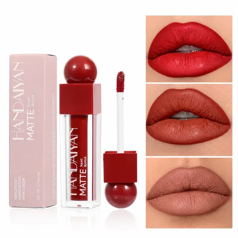 Lápiz Labial Líquido Mate Impermeable De Larga Duración Taza Antiadherente Brillo De Labios De Terciopelo Maquillaje Cosmético Para Mujeres