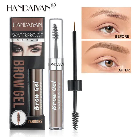 Waterproof Long Lasting Liquid Eyebrow Gel With Fine Brush Dual Head Eyebrow Enhancer Makeup Cosmetics