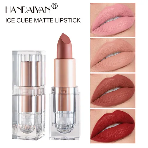 Matte Lipstick Nude Waterproof Long Lasting Velvet Lip Balm Portable Moisturizing Cosmetics Makeup For Women