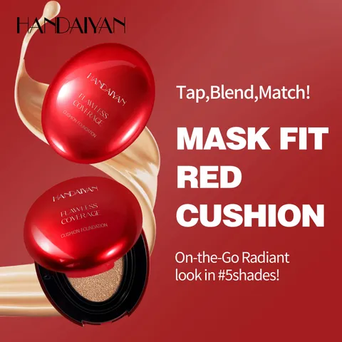 Oval Red Shell Liquid Cushion Foundation Matte Natural Concealer Long Lasting Face Makeup Cosmetic