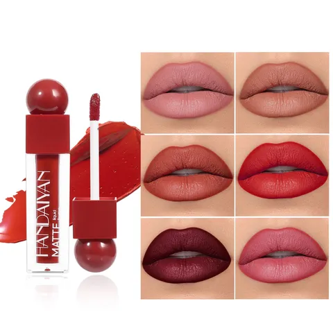 Handaiyan Matte Liquid Lipstick Set Waterproof Long Lasting Non-Stick Cup Velvet Lip Gloss Makeup Gift Box