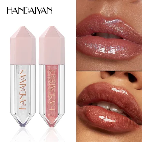 Handaiyan Diamond Non-Stick Cup Matte Liquid Lip Gloss Set Waterproof Long Lasting Makeup Kit Gift Box