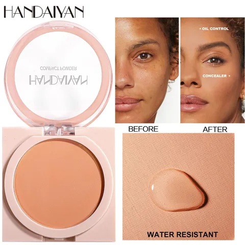Polvo Compacto Impermeable Control De Grasa Mate Larga Duración Corrector Polvo De Maquillaje Facial Para Mujeres