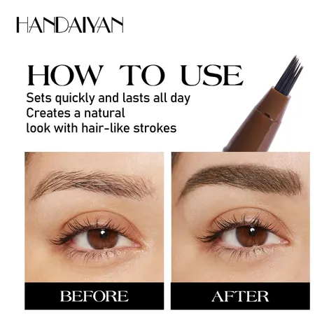 Waterproof Liquid Eyebrow Pencil Four-Fork Tip Long Lasting Natural Wild Eyebrow Makeup Precision Eye Cosmetics