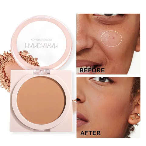Polvo Compacto Impermeable Control De Grasa Mate Larga Duración Corrector Polvo De Maquillaje Facial Para Mujeres