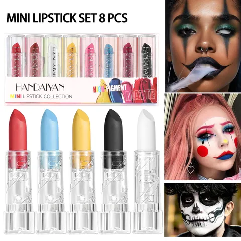 Halloween Matte Lipstick Set Waterproof Long Lasting Portable Velvet Lip Makeup Cosmetic Gift For Women Party