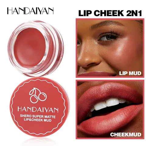 Matte Soft Mist Lip Mud Waterproof Long Lasting Velvet Lip And Cheek Dual-Use Clay Lipstick Makeup For Women