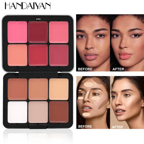Multi-Color Iron Box Blush Palette Matte Blush Cream Contour Highlighter Facial Makeup Palette Portable Cosmetic