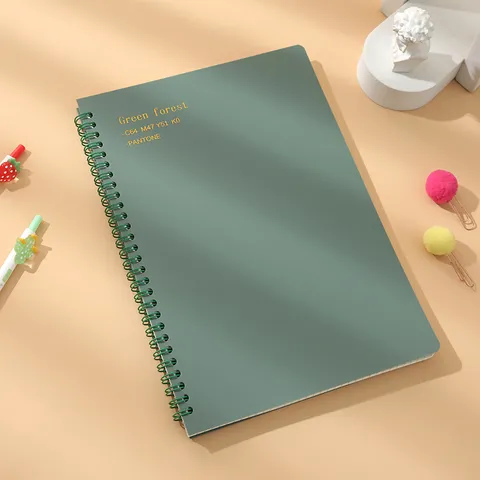Cahier à Spirale Couverture PP Macaron Rétro Journal Créatif à Feuillets Mobiles Blocs-notes de Bureau Agenda d'Affaires