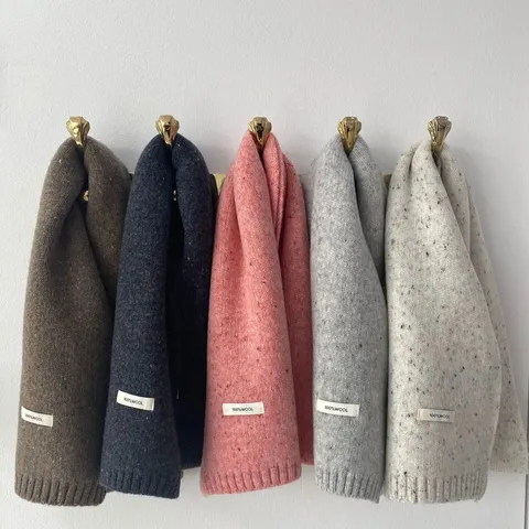 100% Wolle Schal Australien Reine Wolle Damen Winter Gestrickt Warm Snood Weich Einfarbig Nackenwärmer Elegant Chic Herbst Winter Zubehör