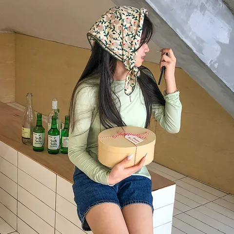 Pastoral Baumwolle Leinen Blumenmuster Dreieckstuch Für Damen Süß Spitzenbesatz Haar Bandana Elegant Kopftuch Halstuch
