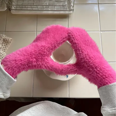 Süße Weiche Plüsch Fingerhandschuhe Für Damen Herren Winter Warm Kälteschutz Einfarbig Koreanischer Stil Thermo Fäustlinge