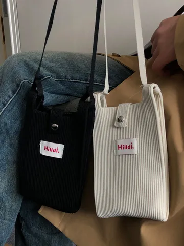 Damen Casual Strick Handytasche Einfarbig Gerippt Umhängetasche Quadratisch Kleine Geldbörse Mini Schultertasche Für Studenten Tägliches Match