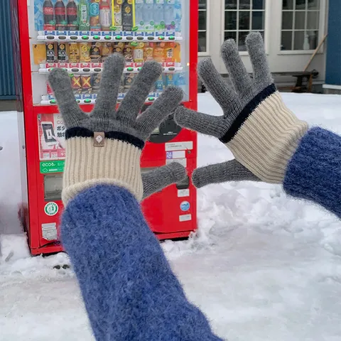 Women Long Knitted Gloves Winter Windproof Warm Color Block Full Finger Touchscreen Gloves For Outdoor Cycling Daily