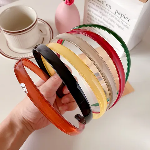 Korean Style Candy Color Acrylic Hair Band Non Slip Tooth Design Headband Fashion Resin Hair Hoop Headwear For Women Daily Face Wash