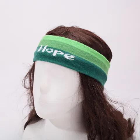 Womens Knitted Sports Headband Striped Yoga Hair Band High Elasticity Wide Brim Sweatband Athletic Hair Accessories