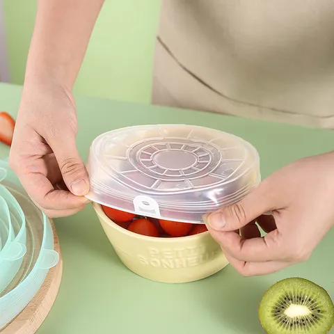 Silicone Stretch Lids Reusable Bowl Covers Kitchen Food Storage Seal Covers Flexible Silicone Lids For Bowls Pots Cups