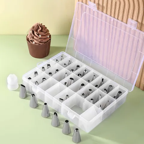 Stainless Steel Piping Tips Cake Frosting Decorating Pastry Tools Set with Storage Box for Baking Kitchen