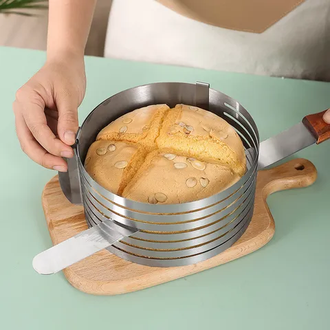 Adjustable Stainless Steel Cake Mold Round Mousse Ring Layered Slicing Baking Tool For Kitchen Pastry Bakeware