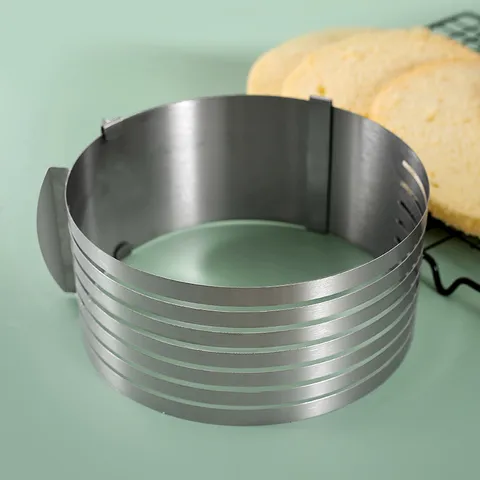 Adjustable Stainless Steel Cake Mold Round Mousse Ring Layered Slicing Baking Tool For Kitchen Pastry Bakeware