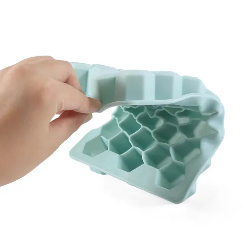 Silicone Ice Cube Tray With Lid Honeycomb 33 Grids Ice Mold DIY Ice Maker Food Grade Flexible Kitchen Ice Making Tool