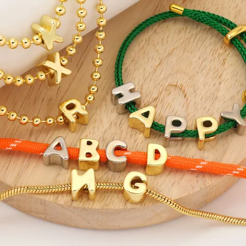 DIY Engelse Letter Hanger Charm Koper Verguld Alfabet Kralen Voor Armband Ketting Maken Mode Sieraden Dames