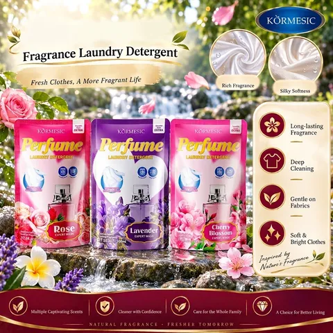 KORMESIC Parfum Vloeibaar Wasmiddel Bloemen Geur Diepe Reiniging Expert Wasvloeistof Wasverzachter Zak Voor Kleding