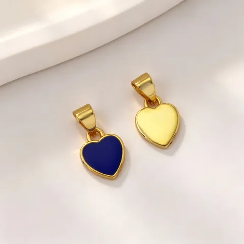 Brass Heart Charms Enamel Heart Pendant For DIY Jewelry Making Necklace Bracelet Accessory 18K Gold Plated Heart Shape Drip Oil Colorful Pendants For Women