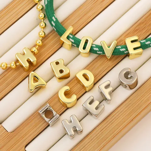 DIY Engelse Letter Hanger Charm Koper Verguld Alfabet Kralen Voor Armband Ketting Maken Mode Sieraden Dames