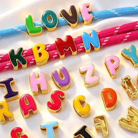 Brass Gold Plated Alphabet Initial Charms Colorful Enamel English Letter Pendant For DIY Bracelet Necklace Jewelry Making