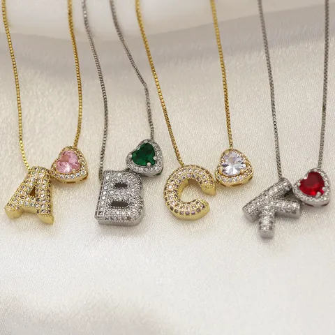 Kupfer Buchstabe Und Geburtsstein Anhänger Halskette Minimalistischer Strass Schmuck Geschenk Für Damen Und Herren