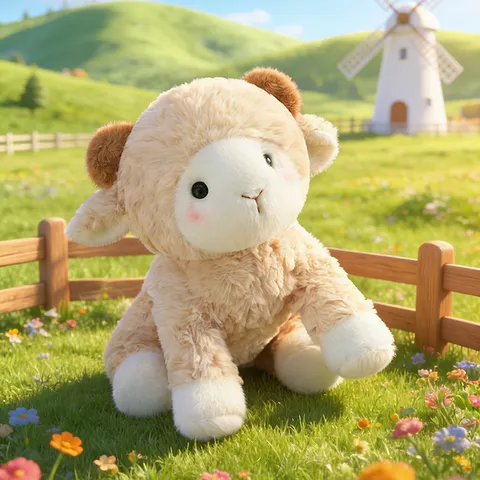 Süßes Kleines Schaf Plüschtier Weiche Stofftier Puppe Flauschiges Lamm Kissen Kinder Beruhigender Begleiter