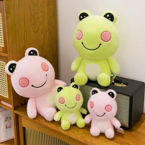 Cute Big Eyes Frog Plush Toy Stuffed Animal Soft Doll Healing Companion Pillow Green Pink Cute Room Decor Gift