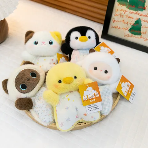 Cute Animal Plush Toy Pendant Soft Stuffed Doll Cartoon Bag Hanging Ornament Stress Relief Gift