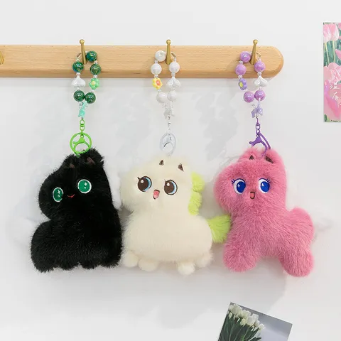 Cute Sound Making Horse Plush Pendant Creative Animal Doll Keychain Bag Charm Soft Fluffy Toy Gift