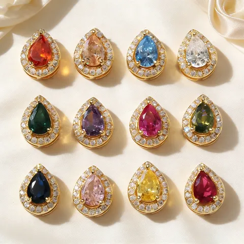 Mode Europese Lichte Luxe Koper Zirkoon 26 Letters Sleutelbeen Ketting Geboortesteen Druppel Hanger Vrouwen Sieraden