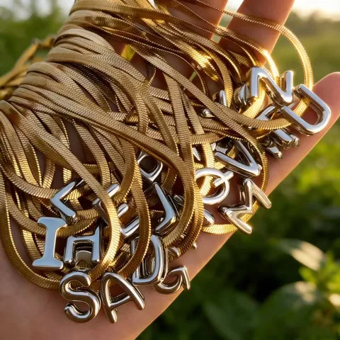 Minimalistische Titanstahl Initialen Anhänger Halskette Luxus Gold Schlangenkette Silber Buchstabe Choker Schmuck Geschenk Damen