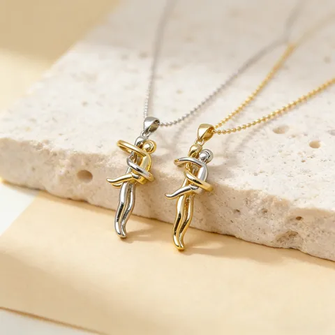 Minimalist Niche Design Embracing Boy And Girl Two-Tone Brass Necklace Personality Versatile Daily Clavicle Chain Jewelry For Women Men