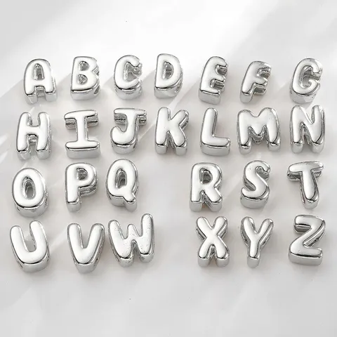 Pendentifs Alphabet Lettres Anglais en Cuivre Plaqué Or Accessoires de Bijoux DIY Collier Bracelet pour Femmes Hommes