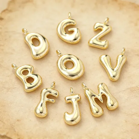 Mode Koperen Bubble Letter Hanger Voor Vrouwen Goud Zilver Plated Alfabet DIY Sieraden Ketting