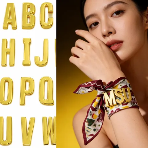 Großer Messing Vergoldeter Englischer Buchstabe DIY Snap Charm Anhänger Für Armband Kette Modeschmuck Herstellung