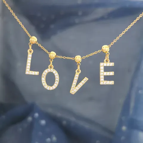 Minimalistisch Kupfer Buchstabe Anhänger Halskette Strass AZ Alphabet Box-Kette Modeschmuck Geschenk Für Damen Herren