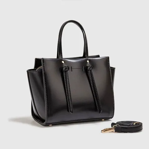 Bolso de Mano de Cuero PU para Mujer Casual con Asa Superior Bolso Bandolera Tote de Moda con Lazo
